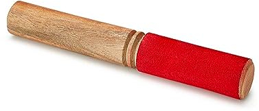 Holzschlägel für Klangschalen - Robuster Holzstab mit Lederüberzug für ein verbessertes Klang- und Meditationserlebnis (Rot)