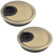 2 Pack 60mm Desk Grommet Kit,Bronze Desk Hole Covers,Computer Desktop Grommets Cable Management Wire Organizers,Round Table Cable Hole Cover for Home Office,Bronze