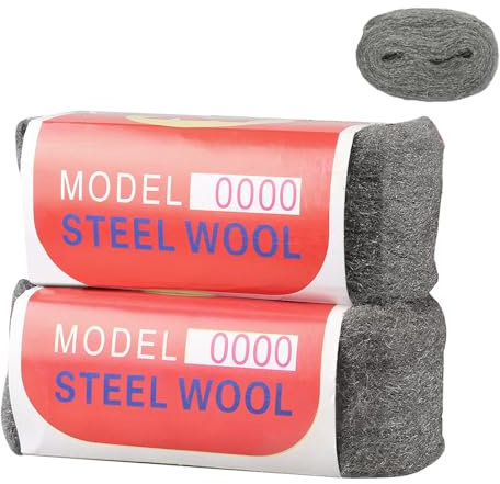 Stahlwolle, 2 Rollen 100g 0000 Schneidbar Stahlwolle, Reinigung von Kunststoffjalousien, zum Füllen von Löchern und Rissen in Wänden, für Säubert Hartgummiböden