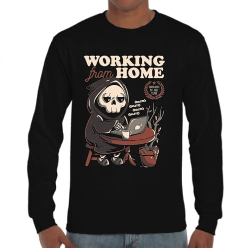 the Fan Tee Camiseta de Adulto de Manga Larga de Hombre Divertidas Divertidas diversión,Humor y Estilo Trabajando en casa 406 3XL