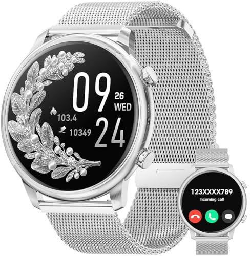 Hwagol Smartwatch Damen, 1.39 Zoll Touchscreen Smart Watch mit Bluetooth Anrufe, Uhr Damen Herren mit 140+ Sportmodi SpO2 Pulsuhr Schlafmonitor Schrittzähler, Armbanduhr für Android iOS