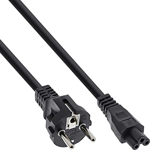 InLine 16656O Netzkabel für Notebook, 3pol Kupplung, schwarz, 0,5m