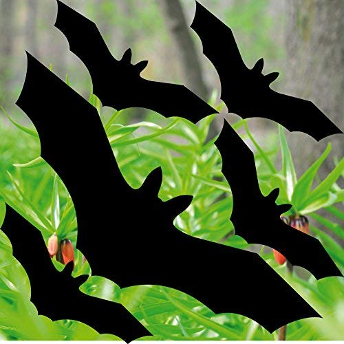 Against Birds Die Cut Sticker Set Black 5 Pieces Bat Birds Tattoo Warning Birds for Window Protection Decorative Film
