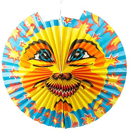 Idena 8312516 - Laterne Sonne, Durchmesser 46 cm, Papier, Lampion, St. Martin, Lichterfest, Laternenumzug, Advent, Weihnachten, Dekoration