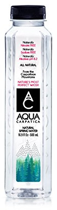 Aqua Carpatica Natural Spring Water Bottles, Naturally Filtered Alkaline Pure Water, 500ml / 16.9 oz. (24 Pack)