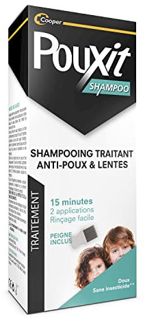POUXIT - Shampoo antipidocchi e lenti - Agisce in 2 applicazioni di 15 minuti1 - Trattamento del cuoio capelluto - 200 ml