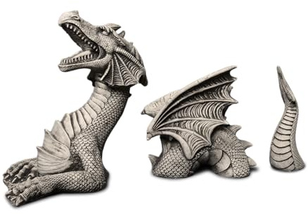 gartendekoparadies.de Figure de Pierre Massive de Dragon géant reconstituée, résistant au Gel