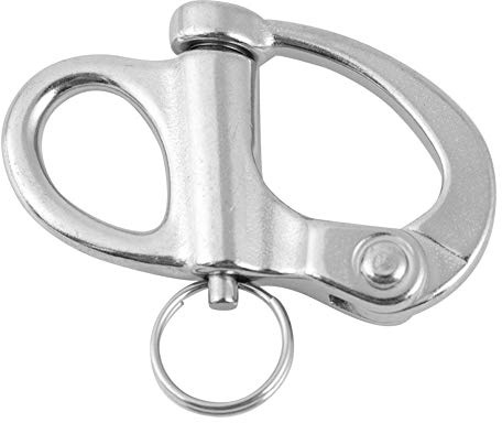 Demeras Eye Snap Shackle Stainless Steel Snap Shackle Quick Release Style for Sailboat Halyard Marine Yacht Sailing