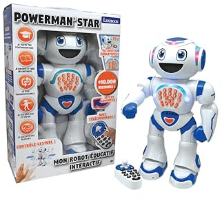 Lexibook, Powerman® Star, Ferngesteuerter Roboter, Sprechen und Gehen, programmierbar, für Kinder 4+, französische Version, Weiß/Blau, ROB85FR