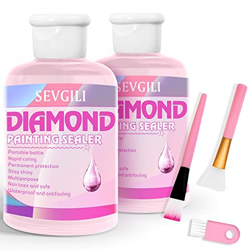 Sevgili Kit de scellage de peinture diamant 240 ml avec pinceaux, colle puzzle, accessoires et outils de peinture diamant pour adultes, 226,8 g