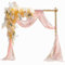 EBETA Hochzeit Volant Querbehang Freihanddeko für Hochzeitsbogen & Traubogen Himmelbett Vorhänge Gardine für Fenster Deko aus Chiffon-Stoff (Pink, 70x600 cm)