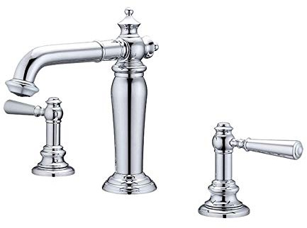 RajoNN Grifo Monomando para Lavabo Cromado Fregadero de baño de Tres Orificios Mezclador de Agua fría y Caliente Lavabo Fregadero para Lavabo con Doble manija Tocador de