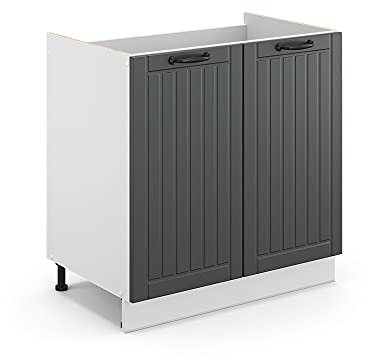 Vicco Waschbeckenunterschrank Fame-Line, Anthrazit/Weiß, 80 x 81.6 cm ohne Arbeitsplatte