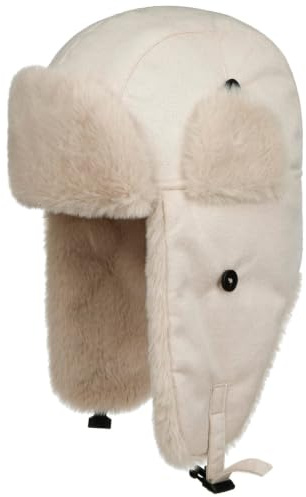 Seeberger Finola Pilotmössa Damer - lapeer vintermössa med öronklaffar, foder höst-vinter Vinter - S (54-55 cm) beige