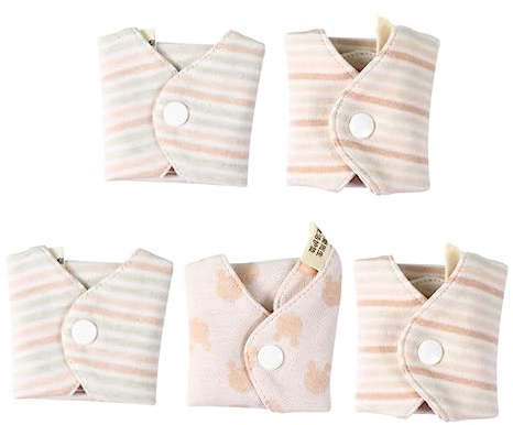 Reusable Sanitary Pads 5pcs Cotton Washable for Women Travel | Easy to Clean, Foldable Design, Strong Absorbency, 9.5x18.5cm Inner Paper Size, Menstrual Use Random Style