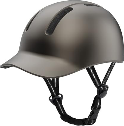 Shinmax Fahrradhelm für Damen und Herren, Einstellbarer Helm mit Visier & Sonnenschutz, Leicht & Belüftet für Urban Pendler Stadt & Rennrad (Titanium Grau, XL:58-62cm)