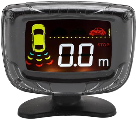 de ra Dar de Respaldo Inverso para Vehículo, con 4 Sensores de Estacionamiento, Kit de Detección de Distancia Trasera, Advertencia de Sonido por Voz, Monitor de Pantalla LCD,