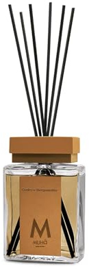 MUHA' | Profumatore per ambiente Perfume Diffuser, Fragranza Cedro e Bergamotto, Diffusore Ambiente con Bastoncini, Formato da 100 ml