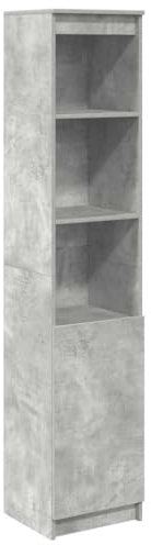 vidaXL Highboard Betongrau 37,5x35x180 cm Holzwerkstoff, Schrank, Lagerschrank, Schrank hoch, Beistellschrank, hoher Schrank, Schrank mit Tür