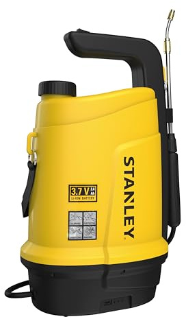 Stanley Pompa Elettrica 5 L, irroratore da giardino, batteria al litio ricaricabile, lancia telescopica, ugello regolabile, autonomia 2,5 h, max. 2 bar, 0,33 L/min, giallo/nero