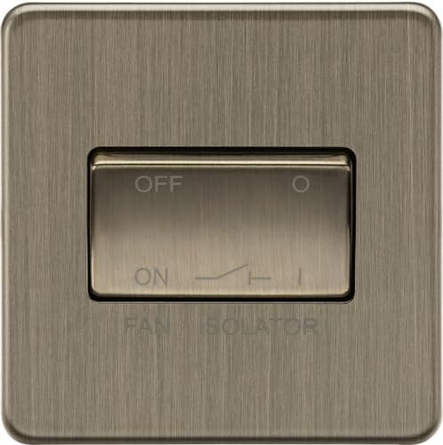 Knightsbridge 10A 3 pole Fan Isolator Switch - Antique Brass