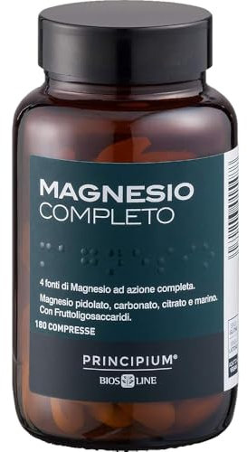 Magnesio Completo 180 Compresse - Integratore Alimentare a base di Magnesio da 4 Fonti, Senza Glutine e Lattosio, Adatto ai Vegani