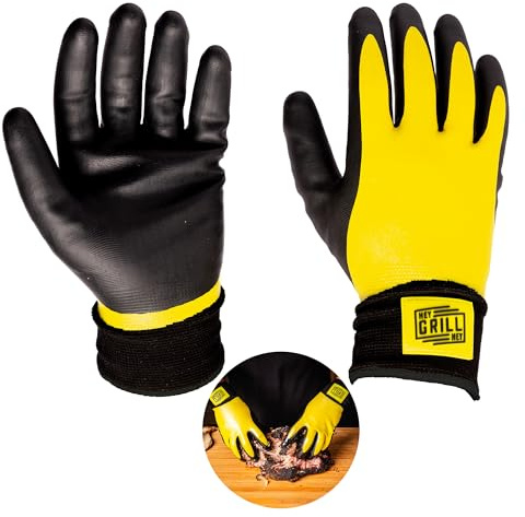 Hey Grill Hey Pitmaster Gloves | Barbecue Gloves | Heat Protection up to 260 °C | High Temperature Resistance | Fireproof Glove for Barbecuing Smoking | Washable Gloves | Waterproof |