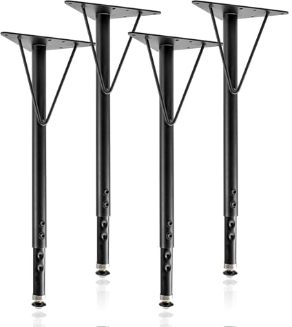 Pilida Adjustable Table Legs 19-30 Inch,Heavy Duty Steel Furniture Legs for DIY Desk/Table/Workbench,Max Load 450lbs - Set of 4