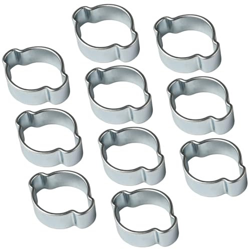 KLASEBO Lot de 10 colliers de serrage 9-11 mm à double oreille, anneaux de sertissage en acier, pour tuyaux, raccords, câbles, tuyaux d'eau