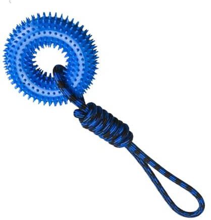 Genérico Juguetes Chillones para Perros - Mordedor para Masticar con Púas | Anillo para Morder con Cuerda para Perros Fuertes para Jardín Parques Y Exterior