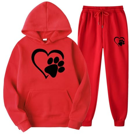 Ensemble d'entraînement 2 pièces pour femme - Tenue d'hiver et d'automne à capuche confortable - Vêtement de détente décontracté à capuche et pantalon de survêtement - Ensemble 2 pièces - Combinaison