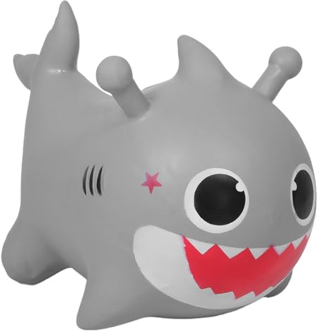 BESPORTBLE Bouncy Shark Jumping Toy: Toddlers Bouncing Horse Animals Toys Inflatable Hopping Kid Ride on Bouncer for Indoor Outdoor Birthday Christmas Party
