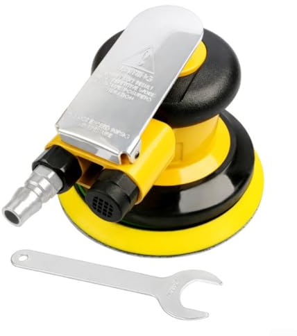 Máquina pulidora neumática, lijadora neumática de aleación de 125 mm, 13500 rpm, con escape trasero para carpintería, eliminación de óxido y pintura, encerado de automóviles, pulido de paredes (A)