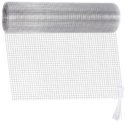 Rejilla para Roedores, Malla de Alambre Galvanizada de 6 mm, 40 cm x 7 m, Alambre para Conejos y Aviarios, para Bancales Altos, Gallinero, Jardín y Animales Pequeños