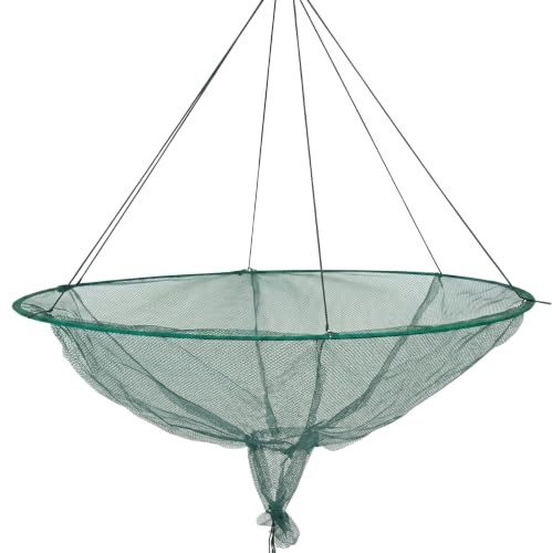 Redes de Pesca, Red de aro Plegable, Red de pececillo de Malla de Nailon portátil, 59 desplegada/13, 4 plegada para Pesca al Aire Libre