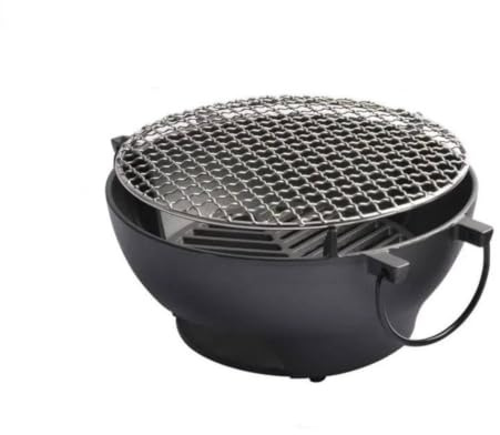 YWMJZEU Grill Cooker with Grate Portable Briquette Grill Compact Tabletop Briquette Cooker for Patio, 26cm