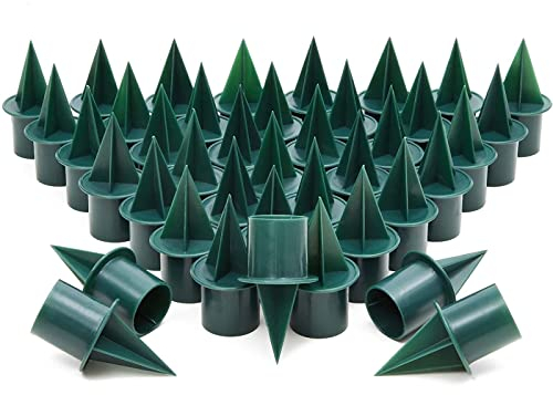 Juvale 40-Pack Green Plastic Candle Holders - 1-Inch Diameter - Durable Lightweight Floral Candle Holder Picks for Foam Arrangements & Table Centerpieces