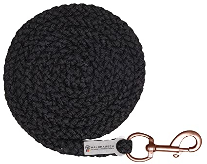 WALDHAUSEN Anbindestrick Shine - Karabinerhaken, schwarz