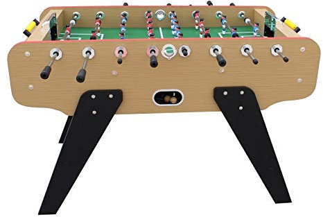 PLAY4FUN Futbolín Adultos de Bar Deluxe Club Color Madera Clara 148x75x94 cm con 2 Pelotas de Corcho.