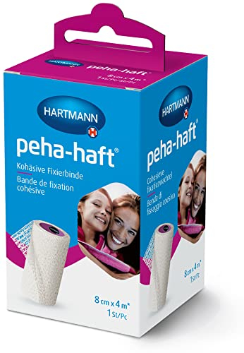 peha-haft: Die selbsthaftende, elastische Binde zur Fixierung von Kompressen & Polstermaterial, sowie zur Stabilisierung von Muskeln und Gelenken; 8cm x 4 cm, 1 Stk.