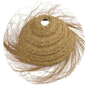 JARDIN202 - Lámpara Esparto diseño Menorca – Lampara de Techo Artesanal con Flecos | Pequeña