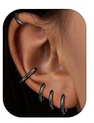 KRFY Small Hoop Earrings for Women Men Surgical Steel Cartilage Huggie Earrings Hypoallergenic Snug Lobes Nose Ring Daith Helix Ear Piercing Jewellery Tiny Hinged Hoops Sleeper Earrings 6/7/8/9/10MM
