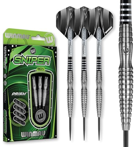 WINMAU Sniper 24 Gramm Professionelles Wolfram-Dart-Set mit Flights und Schäften (Shafts)