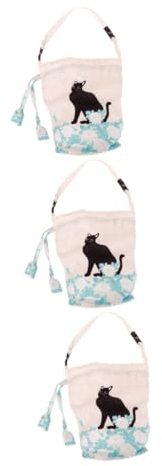 VALICLUD 3St Handtasche im japanischen Stil Tragetasche Handytasche Kimono Handy-Geldbörse Tasche mit Kordelzug Katzentasche tragbar kleine Chrysantheme Handgelenktasche Geschenktasche