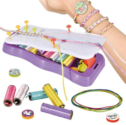 Hand Rope Braider Set, Colorful Jewelry String Maker Kit, Friendship Bracelets Rope Weaver Kit, Stretchy Hand Rope Bracelet Maker Set Craft Kits Toys for 8-10 Years Birthday Gifts