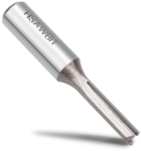 hsawbit Straight 2-Flute Router Cutter, 1/2 Inch Shank, 8mm Cut Diameter & 30mm Cut Length, Flush Trim Router Bit for Woodworking