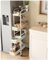 UMDONX Premium Metal Storage Trolley Pull out Drawers Narrow 4 Tier, Vegetable Fruit Rack Kitchen Organiser Spice Cart, Slim Shelving Unit with Universal Lockable Wheels - White