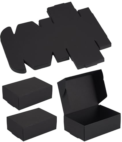 Cheriswelry 20Pcs Mini Paper Mailer Boxes Die Cut Black Corrugated Cardboard Mailing Box Packaging Small Parcel for Shipping Picking Transporting Posting