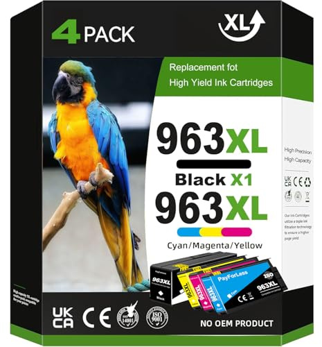 963XL Kompatibel für HP 963XL Multipack für HP 963 für HP Officejet Pro 9010 Patronen 9020 9012 9022 9014 9015 9016 9018 9019 4er-Pack