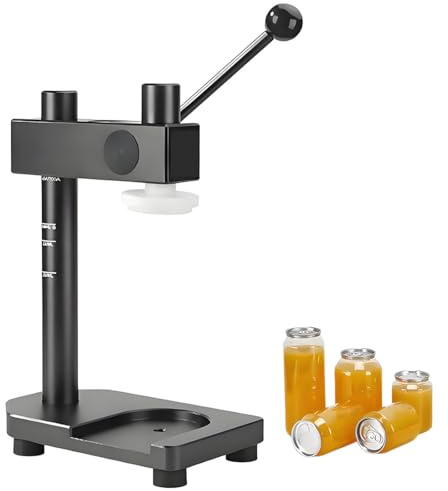 MazmornFly Macchina Sigillatrice Manuale per Lattine,Sigillatrice Versatile per Bevande per Contenitori in Plastica/Alluminio, Sigilla Succhi/Birra/Limonata/caffè, Set 5 Bottiglie in Pet Black